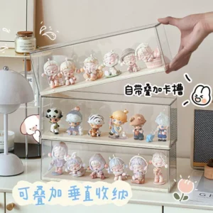 Cartoon Cute Blind Box ins Figure Multi-Layer Storage Display Stand Acrylic Transparent Dust-Proof Desktop Display Cabinet