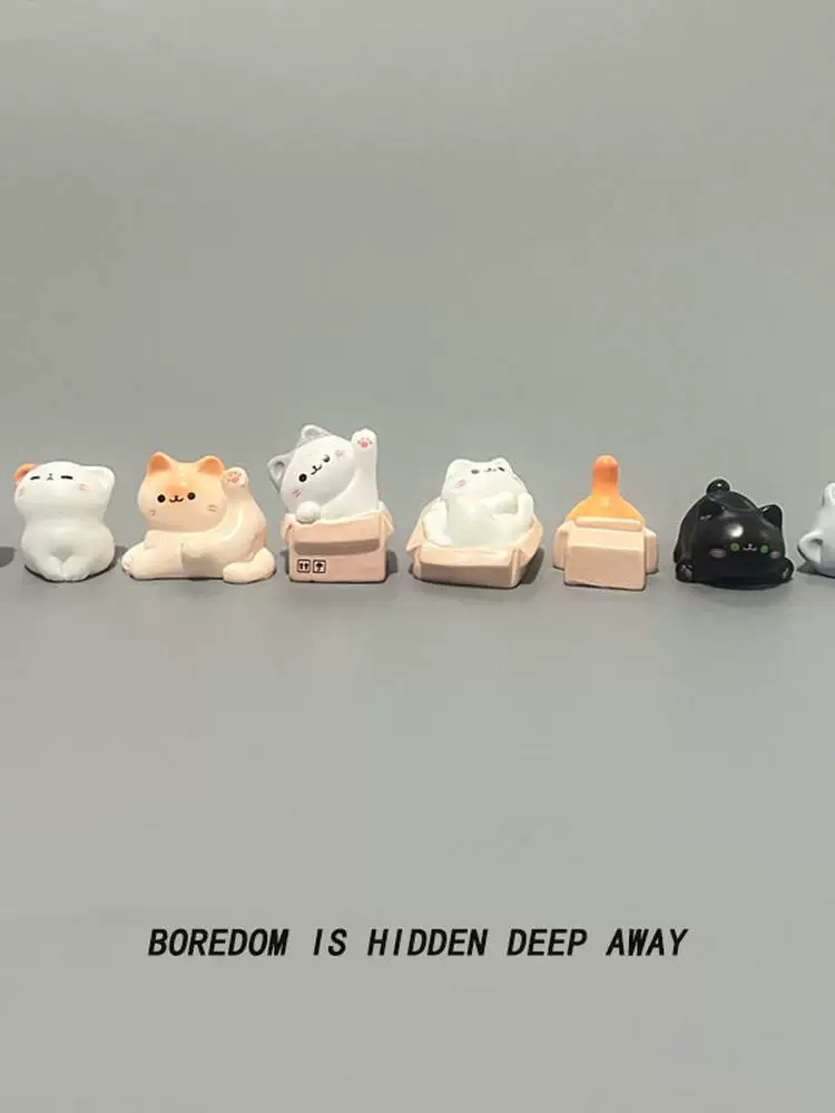 Bored? Cute Mini Kitten, Adorable Meow, Office Workstation Desktop Ornament, Computer Screen Decoration