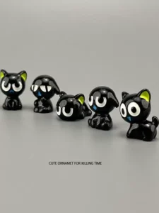 New Boredom-Relief Figurine, Small Black Healing Emotional Stress Relief Desktop Ornament, Cute 3D Car Decoration