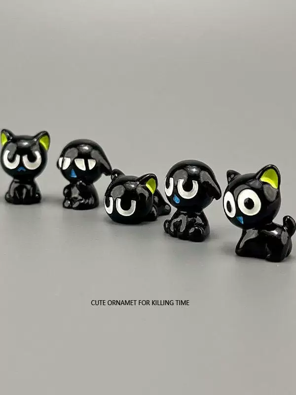 New Boredom-Relief Figurine, Small Black Healing Emotional Stress Relief Desktop Ornament, Cute 3D Car Decoration