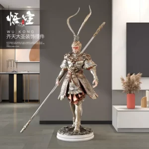 Monkey King Sun Wukong Figurine Decoration for Living Room, Office Workstation Display, Black Myth Wukong Crafts